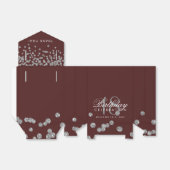 Ballotins Merci Anniversaire Argent Confetti Bourgogne (Déplié)