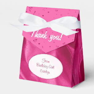 Ballotins "Merci" Anniversaire Fuchsia Textured Fabric Look