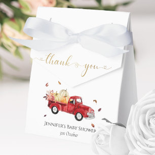 Ballotins Merci Automne Rouge Vintage Baby shower de camion