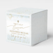 Ballotins Merci bleu Boy Croix d'or Première communion (Verso)