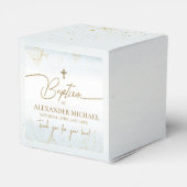 Ballotins Merci bleu moderne Boy Gold Cross Baptême (Arrière)