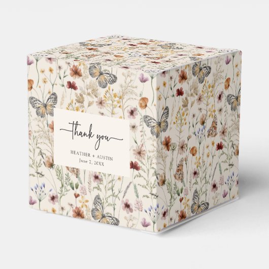 Ballotins Merci Boho Mariage Faveur Boxes (Arrière)