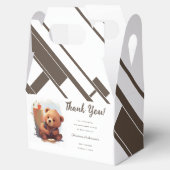 Ballotins Merci Brown Rustique Cub Baby shower Ours (Ouvert)