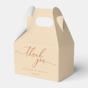 Ballotins Merci cadeau en terre cuite beige élégant