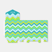 Ballotins Merci chevron aqua turquoise boîte cadeau échantil (Déplié)