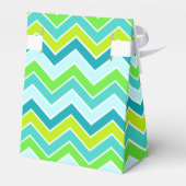 Ballotins Merci chevron aqua turquoise boîte cadeau échantil (Arrière)