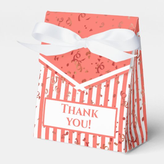 Ballotins Merci - Corail/Blanc Simple Stripes Motif (Verso)