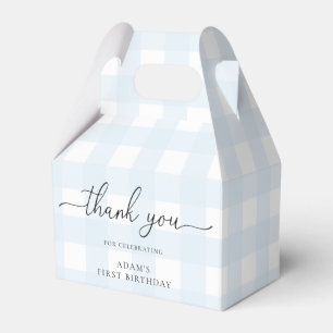 Ballotins Merci d'anniversaire bleu En vichy Ballotin