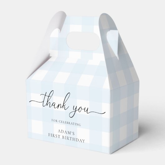 Ballotins Merci d'anniversaire bleu En vichy Ballotin (Verso)