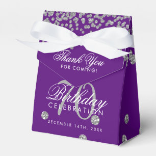 Ballotins Merci d'anniversaire d'argent Confetti Purple