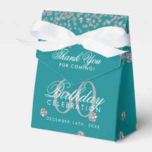 Ballotins Merci d'anniversaire de l'argent Confetti Turquois