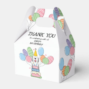 Ballotins Merci d'anniversaire gris et blanc