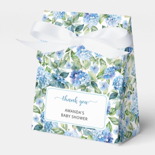 Ballotins Merci de Baby shower Blue Hydrangea (Verso)