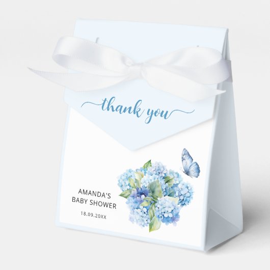 Ballotins Merci de Baby shower Blue Hydrangea (Verso)