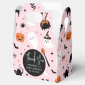 Ballotins Merci de Baby shower d'Halloween rose pâle (Ouvert)