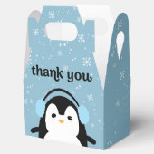 Ballotins Merci de Baby shower d'hiver Blue Cute Penguin (Ouvert)