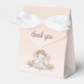 Ballotins Merci de Baby shower floral d'éléphants Boho (Verso)