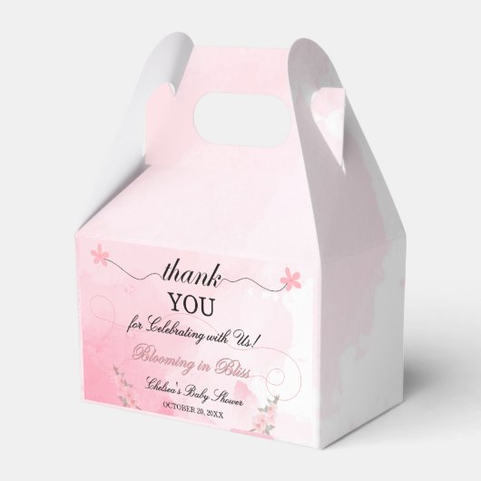 Ballotins Merci de Baby shower floral rose-rose moderne (Verso)
