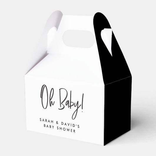 Ballotins Merci de Baby shower noir blanc Couple minimal (Verso)