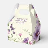 Ballotins Merci de bordure fleurie de fleurs violettes maria (Verso)