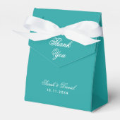 Ballotins Merci de calligraphie turquoise Mariage (Verso)