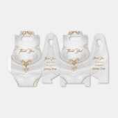 Ballotins Merci de marbre blanc d'or Ballotin d'anniversaire (Déplié)