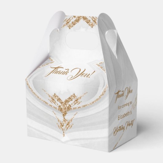 Ballotins Merci de marbre blanc d'or Ballotin d'anniversaire (Verso)