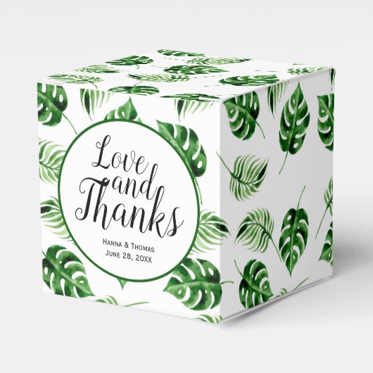 Ballotins Merci de mariage de destination de feuille de palm (Verso)