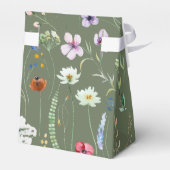 Ballotins Merci de Mariage de Fleur sauvage de prairie verte (Arrière)