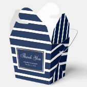 Ballotins Merci de Mariage d'or blanc bleu marine moderne (Ouvert)