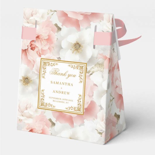 Ballotins Merci de Mariage d'or blanc rustique