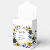 Ballotins Merci de mariage élégant Fleur sauvage bleu jaune (Ouvert)