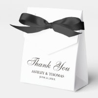 Merci de mariage élégant noir et blanc