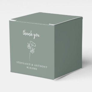 Ballotins Merci de Mariage Fleur sauvage Sage Green