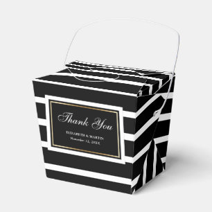 Ballotins Merci de Mariage moderne Black White Gold