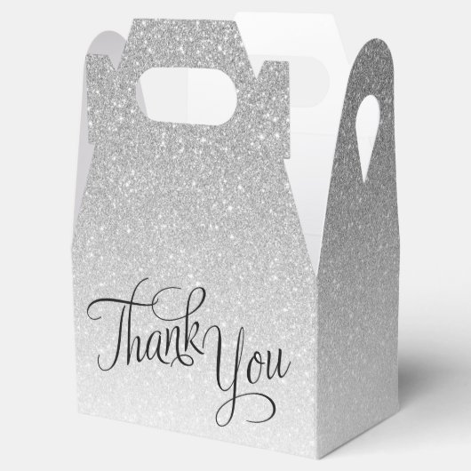 Ballotins Merci de script de Parties scintillant Silver Ombr (Ouvert)