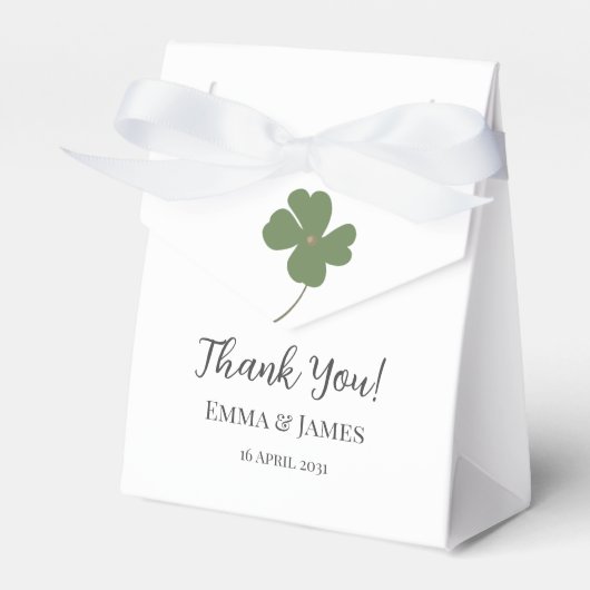 Ballotins Merci de trèfle vert irlandais moderne à quatre fe (Verso)