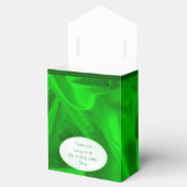 Ballotins "Merci" Design de tissu texturé vert d'anniversair (Ouvert)