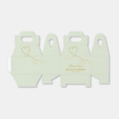 Ballotins Merci | Deux Coeurs d'or | Mariage vert Sage (Déplié)