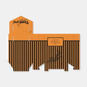 Ballotins Merci d'Halloween : Sorcière à rayures noires/oran (Déplié)