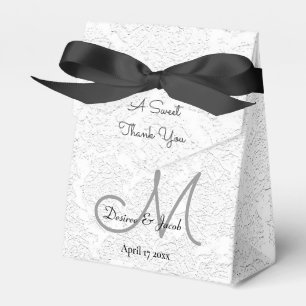 Ballotins Merci doux blanc gris noir Mariage Monogramme