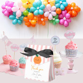 Ballotins Merci doux rayures roses souriant orange