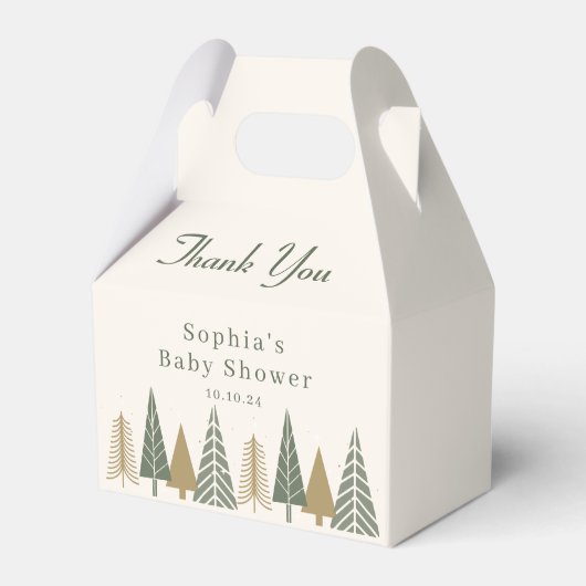 Ballotins Merci du Baby shower d'hiver vert (Verso)