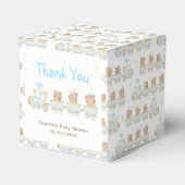 Ballotins Merci du Baby shower du train Bear Blue (Arrière)