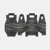 Ballotins Merci en bois rustique noir & blanc Mariage (Déplié)