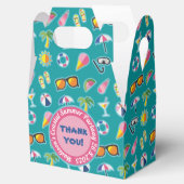 Ballotins Merci Favor Motif côtier Monogramme Turquoise (Ouvert)