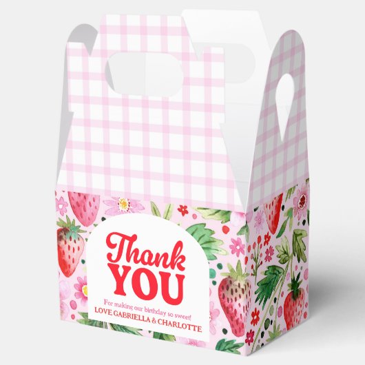 Ballotins Merci Fraise Twins Jumelage Anniversaire (Ouvert)