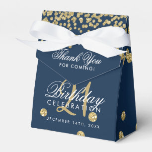 Ballotins Merci Gold 21e anniversaire Confetti Navy Blue
