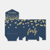 Ballotins Merci Gold Navy Blue "Quarty" fête d'anniversaire (Déplié)