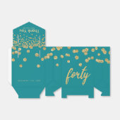 Ballotins Merci Gold Turquoise "Quarante" fête d'anniversair (Déplié)